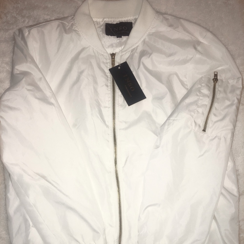 White bomber jacket